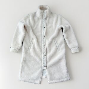 ATHLETA Cozy Day Hybrid Coat Women’s Size S Magnolia White Sherpa Puffer